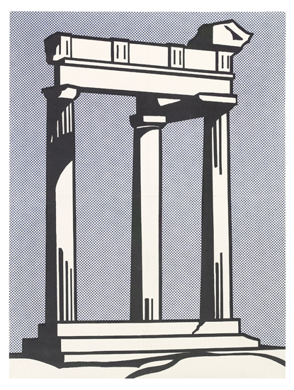 Appraisal: ROY LICHTENSTEIN Temple Offset color lithograph x mm x inches