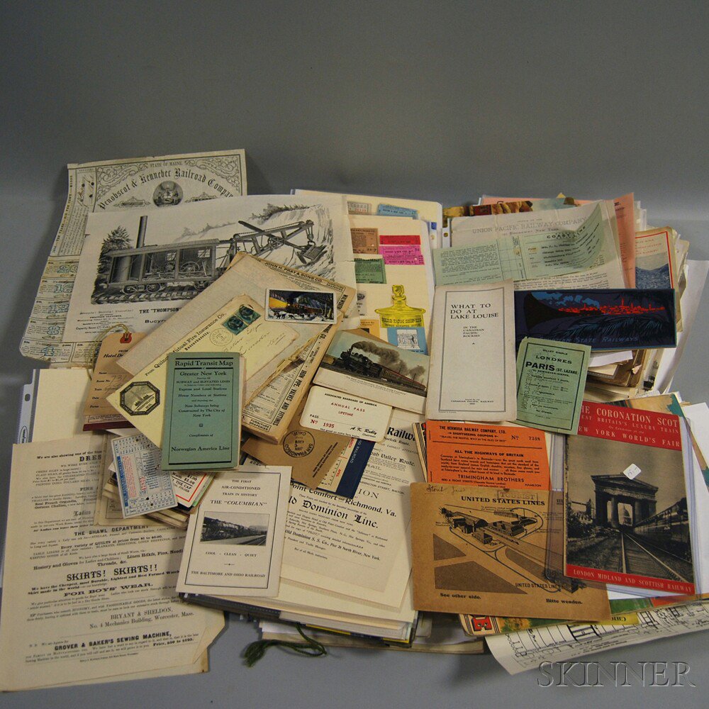 Appraisal: Group of Railroad Ephemera including travel brochures tours time tables