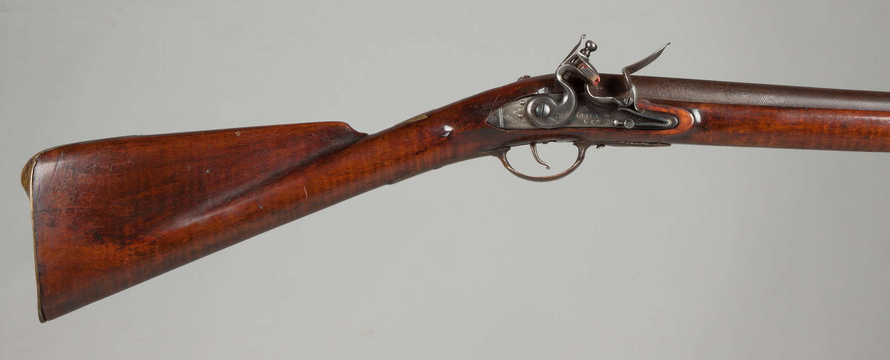 Appraisal: Flintlock Revolutionary War Era Tiger Maple Long Gun Marked Ketland