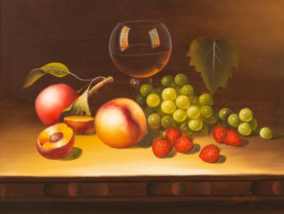 Appraisal: John Francis Smith Fruit on a Ledge signed oil on