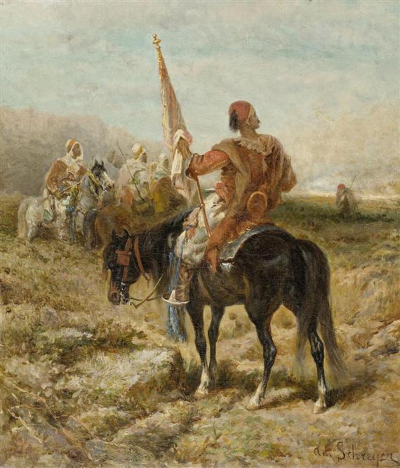 Appraisal: SCHREYER ADOLF Frankfurt - Kronberg Taunus The standard bearer Oil