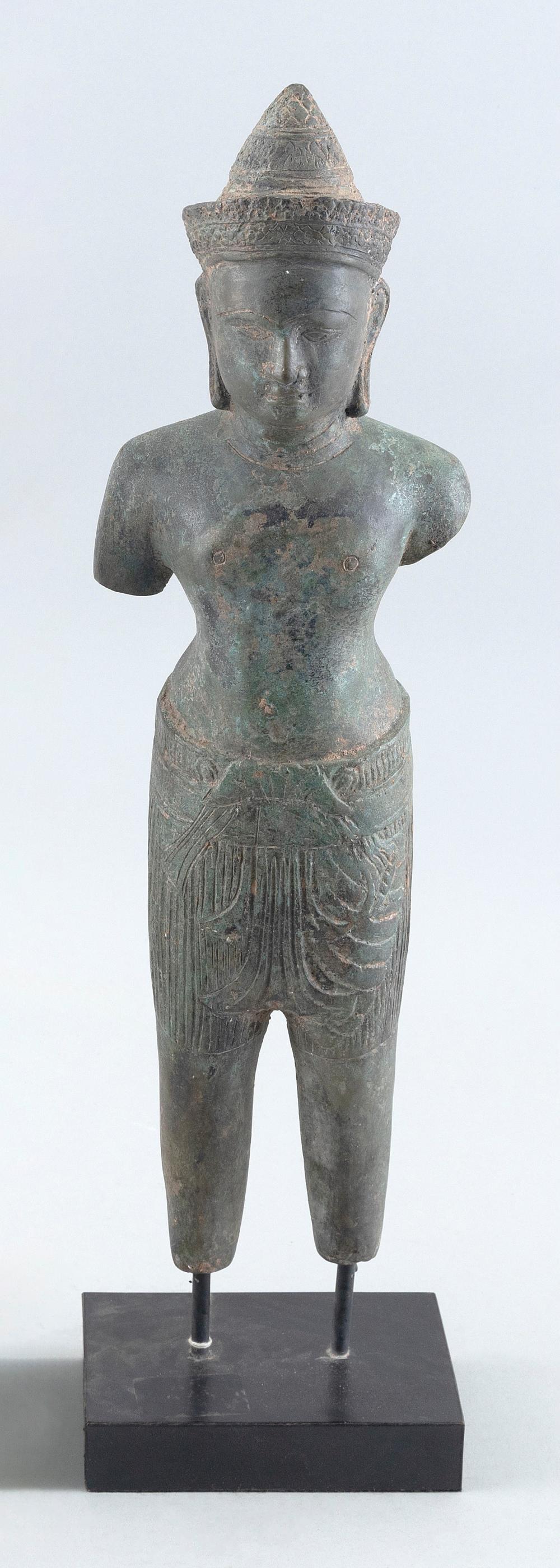 Appraisal: KHMER PATINATED BRONZE VISHNU TH CENTURY STYLE HEIGHT ON A