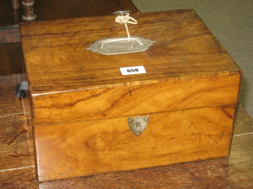 Appraisal: Walnut jewellery box