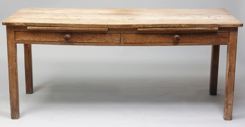 Appraisal: English Pine Two-Drawer Table in x ft x in Estimate