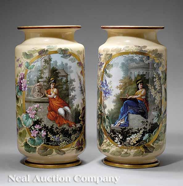 Appraisal: A Pair of Large French Porcelain Vases c each reserved