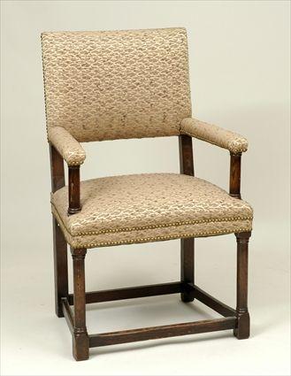 Appraisal: Louis XIII-Style Oak Armchair x in