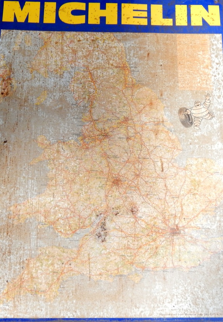 Appraisal: A Michelin enamel road map of England cm x cm