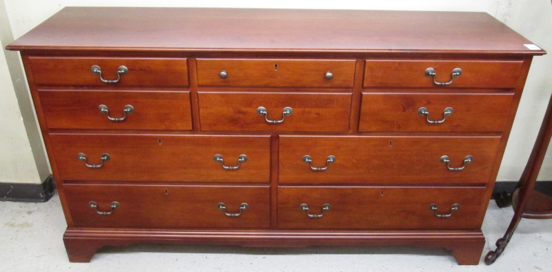 Appraisal: BROOKSIDE CHERRY DRESSER Kinkaid Furniture Co the front featuring drawers