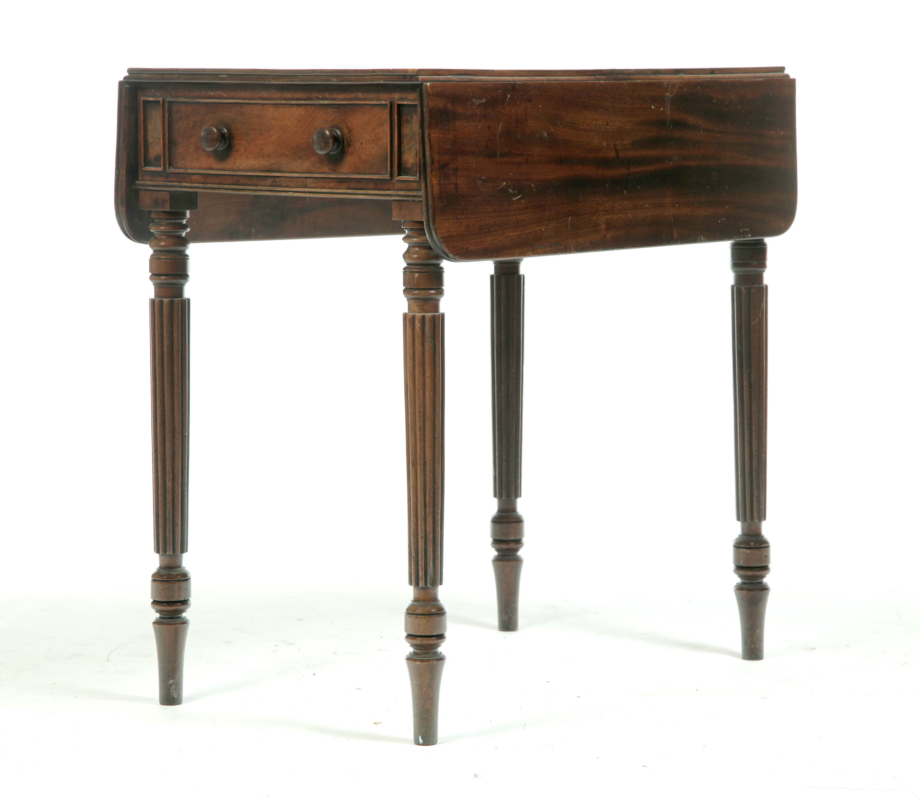 Appraisal: ENGLISH REGENCY PEMBROKE TABLE Circa mahogany and pine One drawer