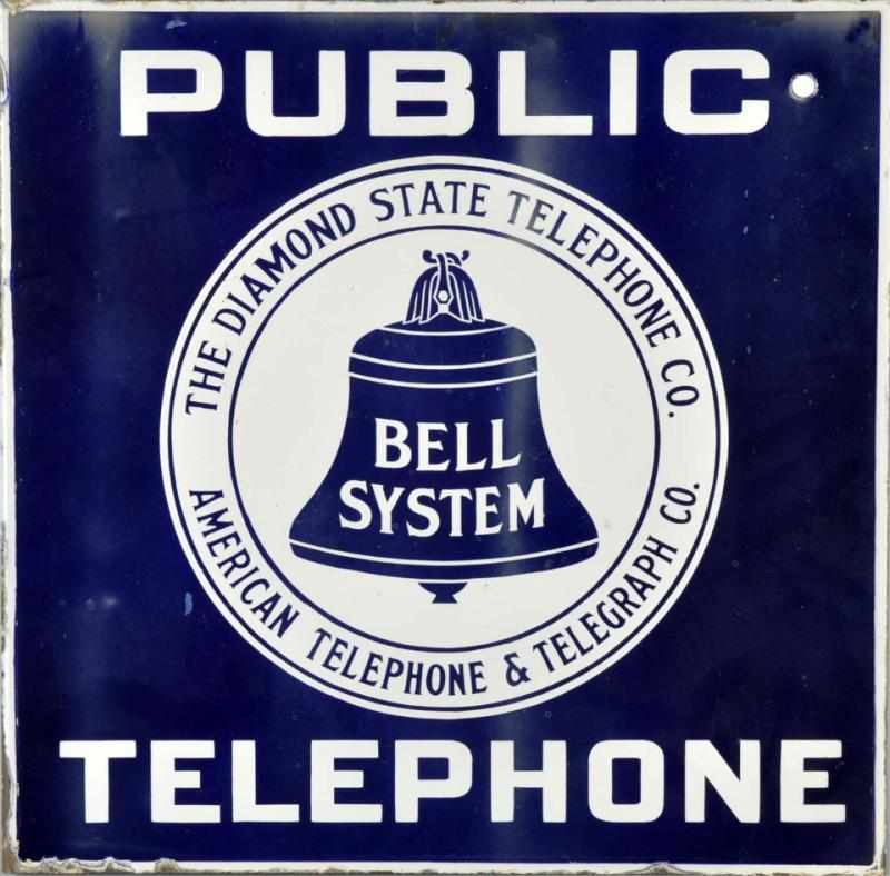 Appraisal: Porcelain Diamond State Bell System Flange Sign Condition Excellent Size