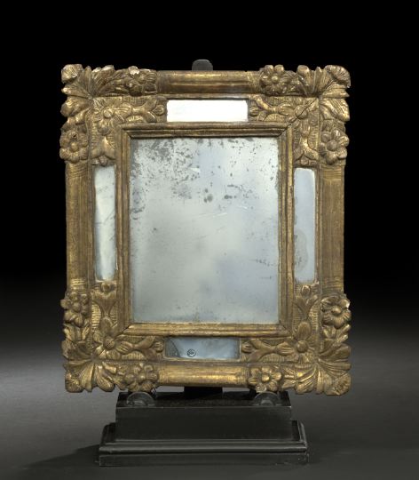 Appraisal: Regence Giltwood Looking Glass late th century of diminutive proportions