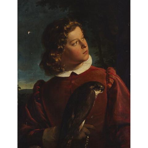 Appraisal: Bronislaw von Abramowicz Born After - Died After YOUNG FALCONER