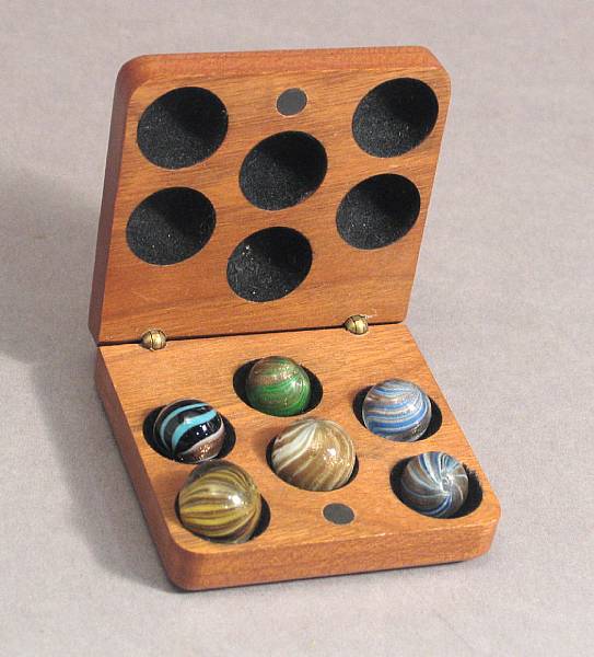 Appraisal: Lutz and other Handmade Marbles Important grouping of marbles from