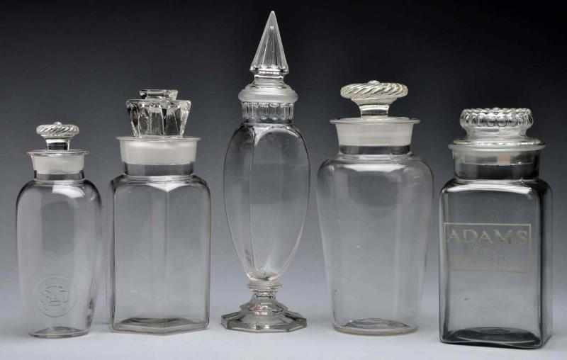 Appraisal: Lot of Glass Apothecary Candy Storage Jars Description One tall