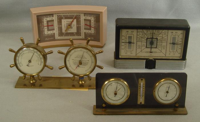 Appraisal: double dial weather stations triple dial weather stations bakelite cases