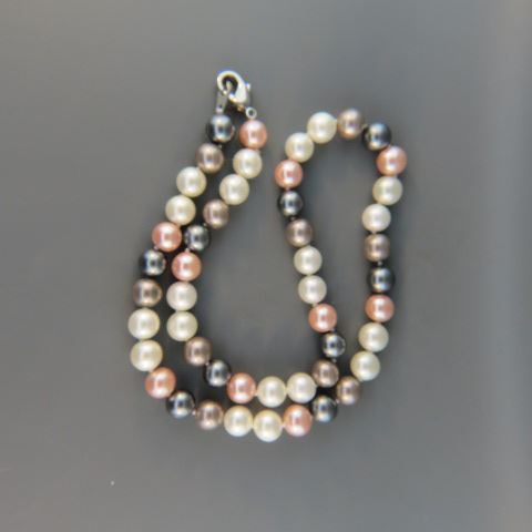 Appraisal: Pearl Necklace multi-color pearls measuring - mm long