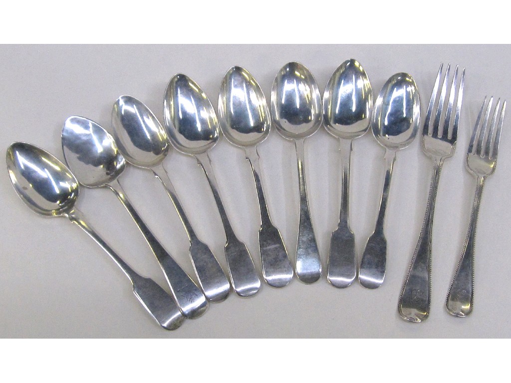 Appraisal: Lot comprising assorted Victorian earlier silver spoons and forks assorted