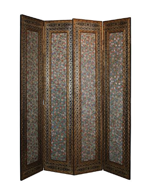 Appraisal: A Chinese paint decorated six fold floor screen height ft