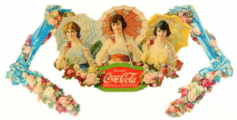 Appraisal: Coca-Cola Umbrella Girls Festoon Circa Beautiful and strong example with