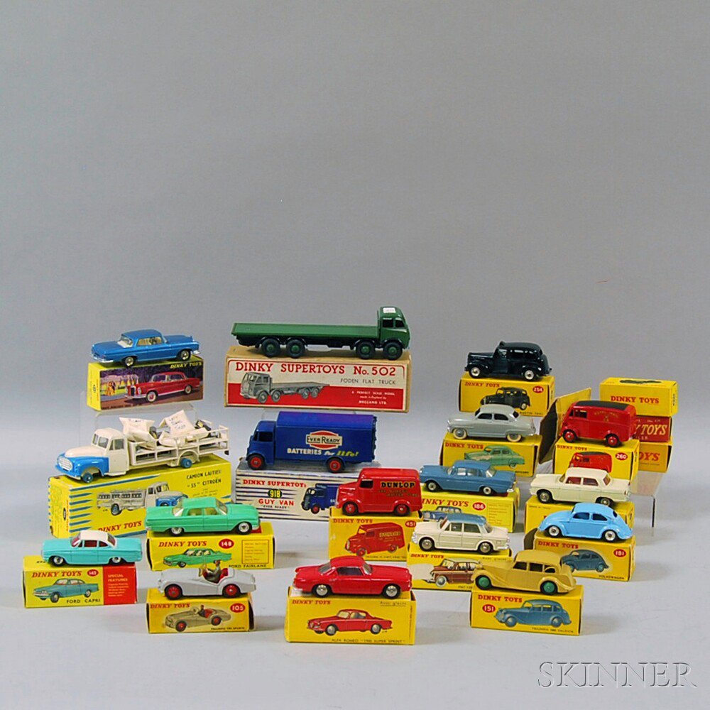 Appraisal: Seventeen Meccano Dinky Toys Die-cast Metal Cars and Trucks England