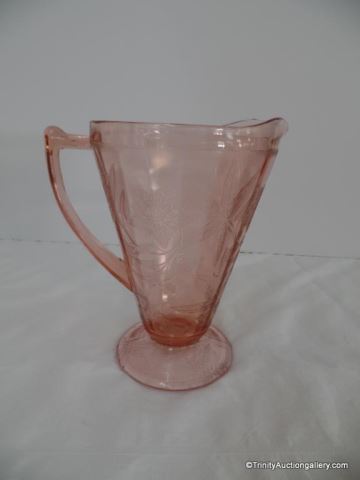 Appraisal: Vintage Jeannette Glass Pink Pitcher ca 's Depression Glass Pink