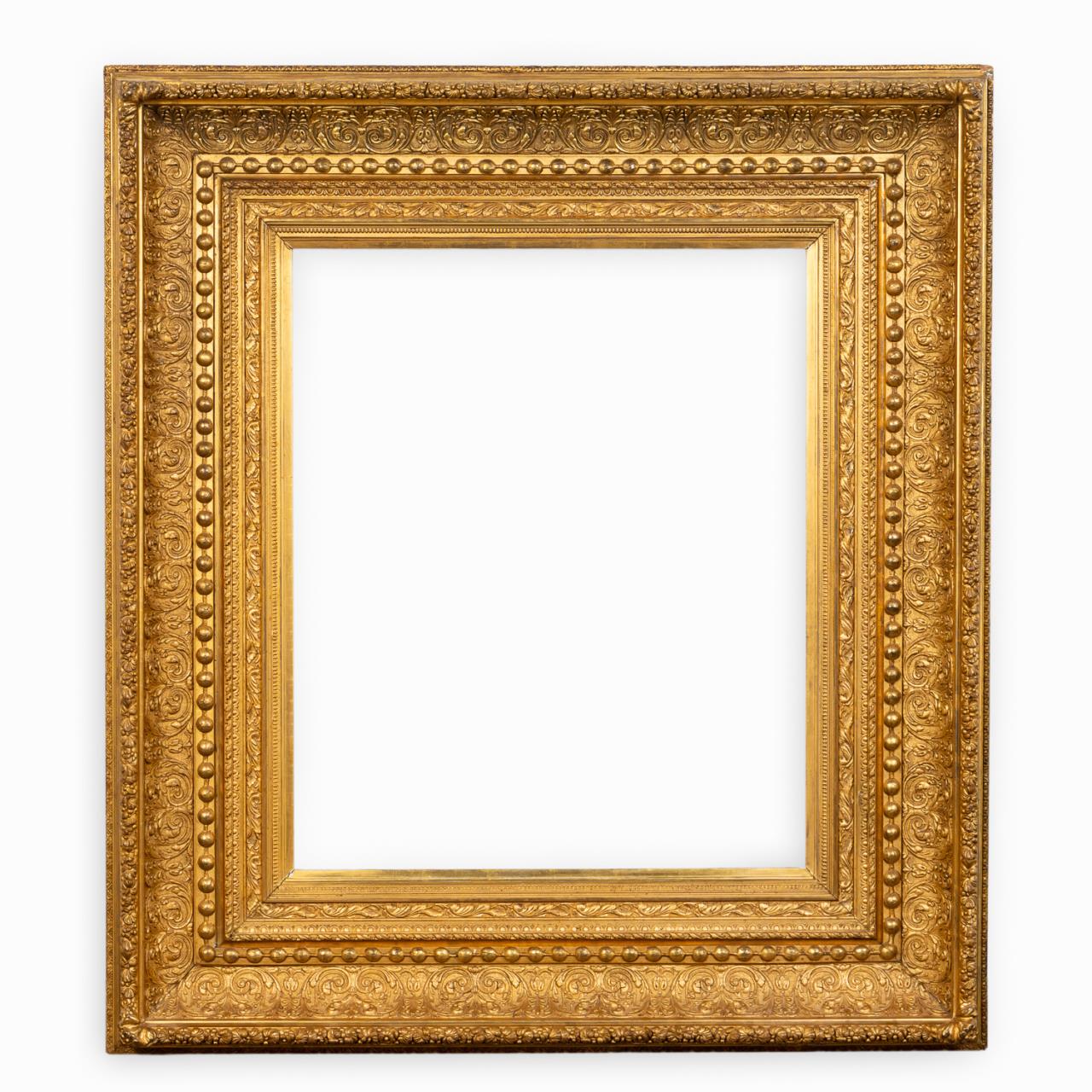 Appraisal: AMERICAN TH C LARGE GILTWOOD FRAME American circa giltwood decorated