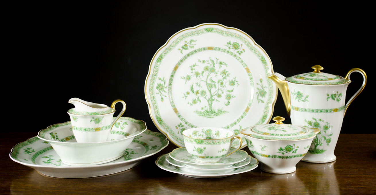 Appraisal: SIXTY-NINE PIECE HAVILAND LIMOGES CHINA SET in the Bonneval pattern