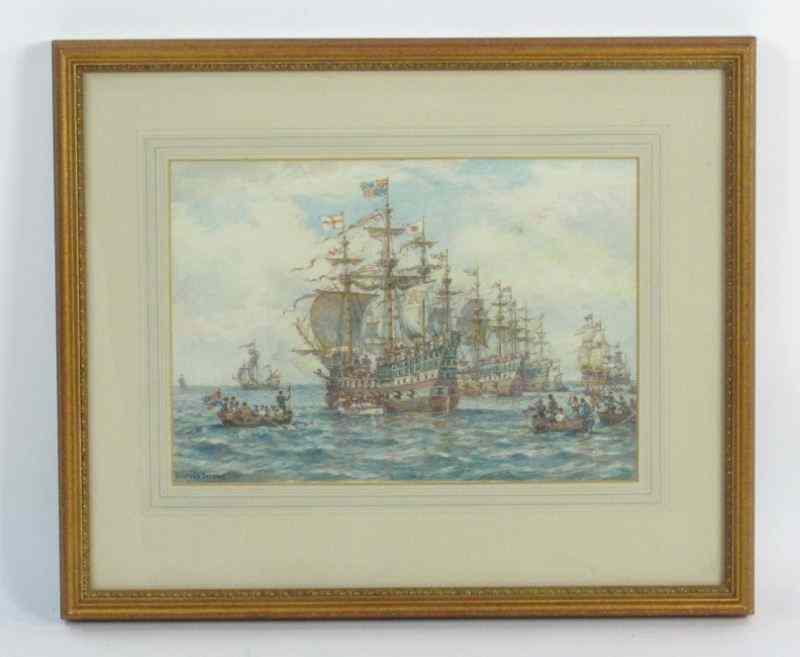 Appraisal: B F Gribble Br - Marine Paintingwatercolor on paper signed