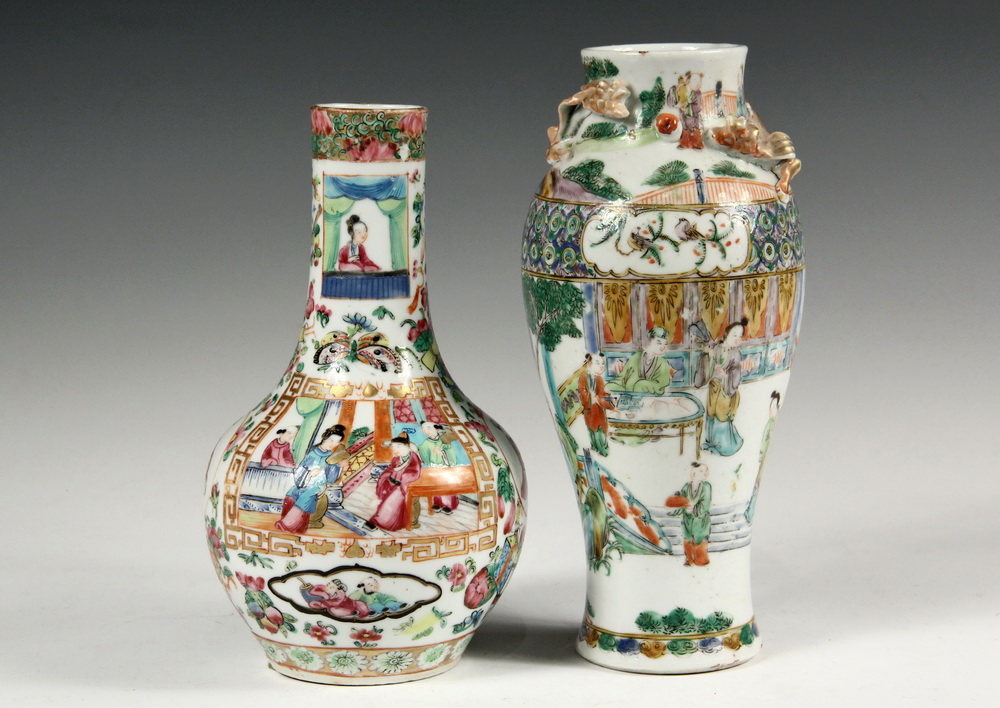 Appraisal: CHINESE EXPORT PORCELAIN VASES - Both th c Famille Rose