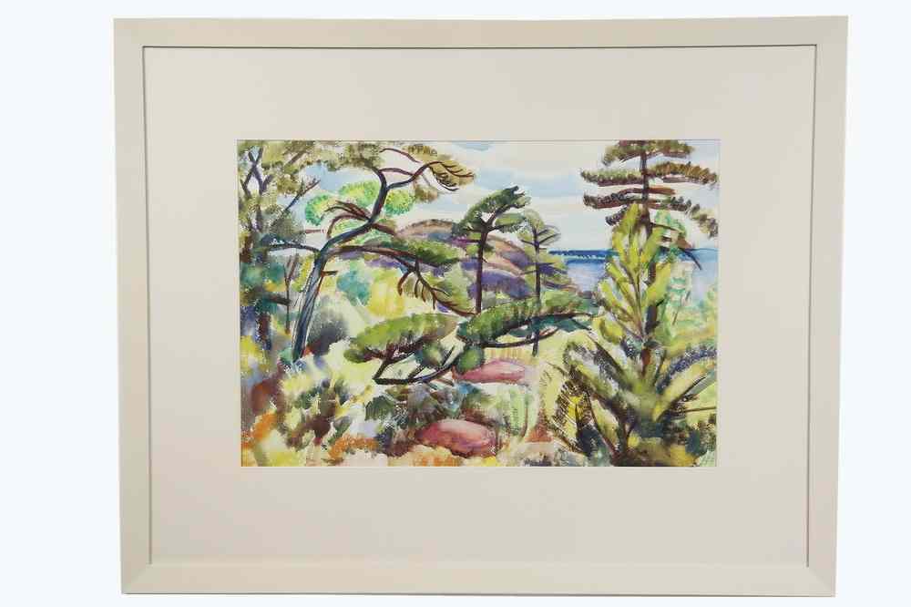 Appraisal: WATERCOLOR - 'View Through the Trees' by Carl Gordon Cutler