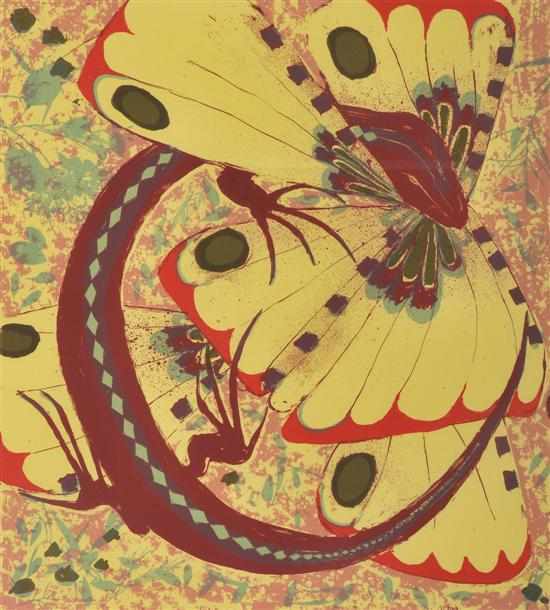 Appraisal: Clifton Pugh - Untitled Butterfly Lizard screenprint x cm