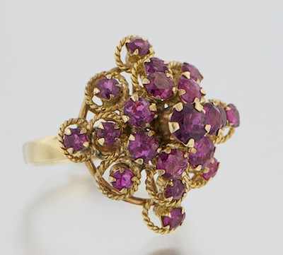 Appraisal: A Ladies' Pink Sapphire Cocktail Ring k yellow gold ring