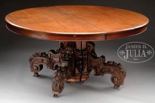 Appraisal: ROCOCO REVIVAL CARVED OAK OVAL DINING TABLE Third quarter th