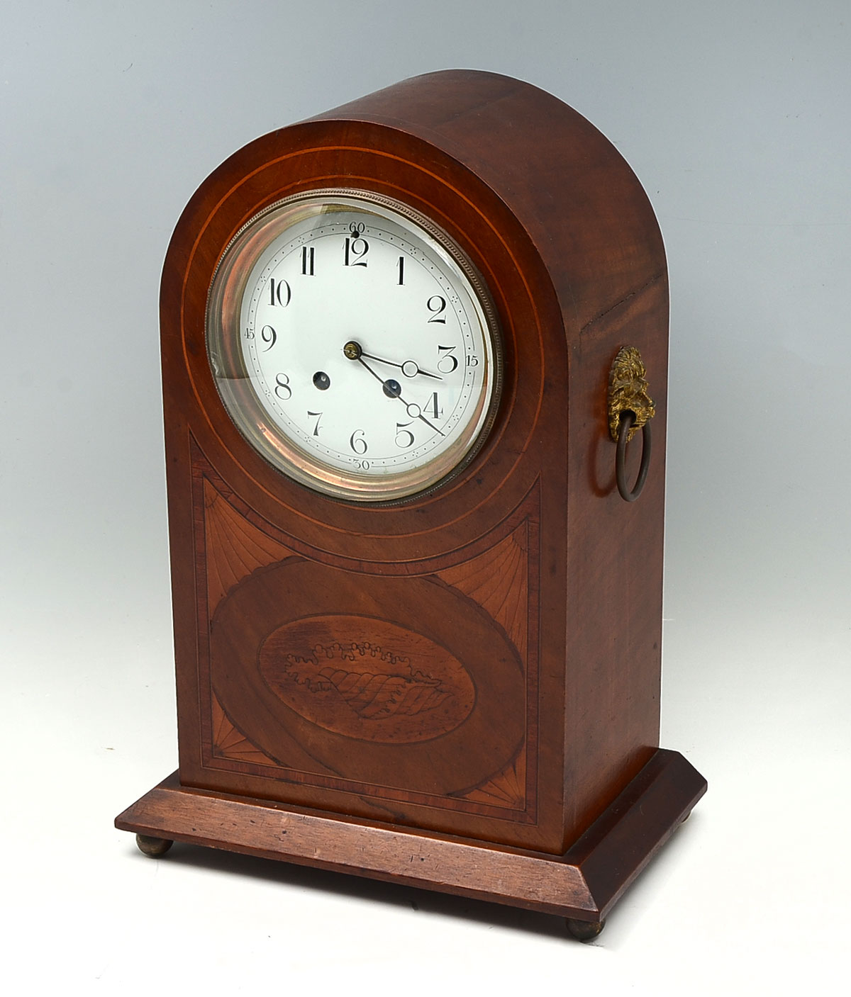 Appraisal: INLAID DOME TOP MANTLE CLOCK Mantle top dome clock having