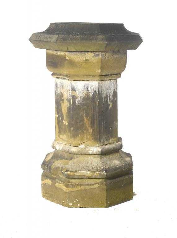 Appraisal: A VICTORIAN GOTHIC LIMESTONE FONT the raised basin in the