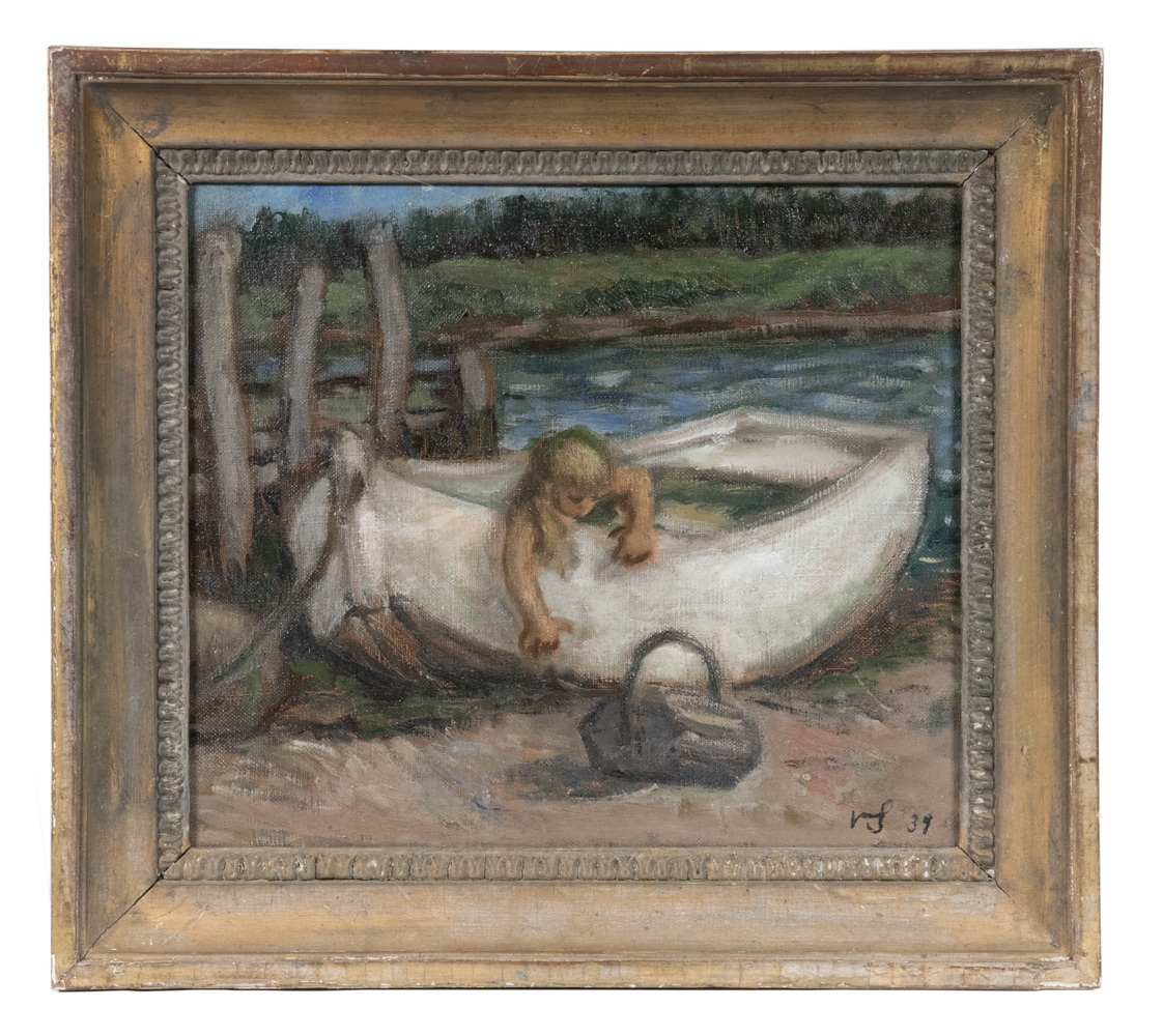 Appraisal: WALDO PEIRCE NY ME MA - The White Boat oil