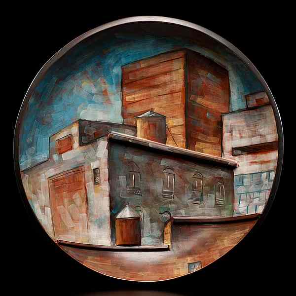 Appraisal: Lidya Buzio Uruguay Untitled Roofscape Charger XV Earthenware dia in