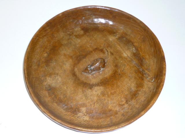 Appraisal: AN ADZED OAK BOWL by Robert Mouseman Thompson of plain