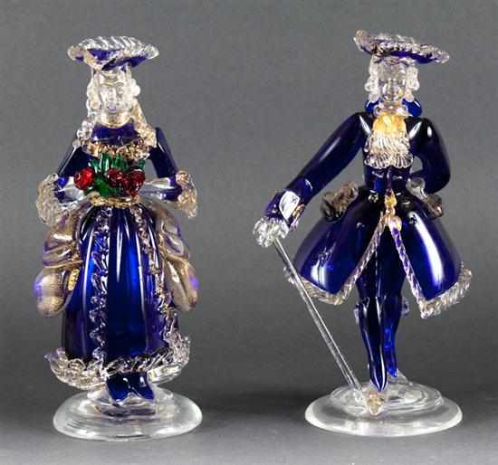 Appraisal: Pair of Venetian glass figures of an th century gentleman