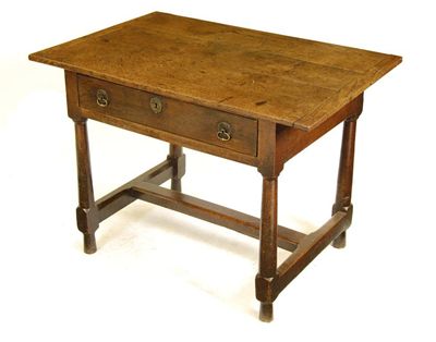 Appraisal: An th century Welsh joined oak side table the boarded