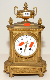 Appraisal: TH CENTURY FRENCH GILT BRONZE MANTLE CLOCK MOVEMENT STAMPED JAPY