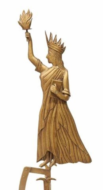 Appraisal: Gilt metal kinetic balancing figure Statue of Liberty late th