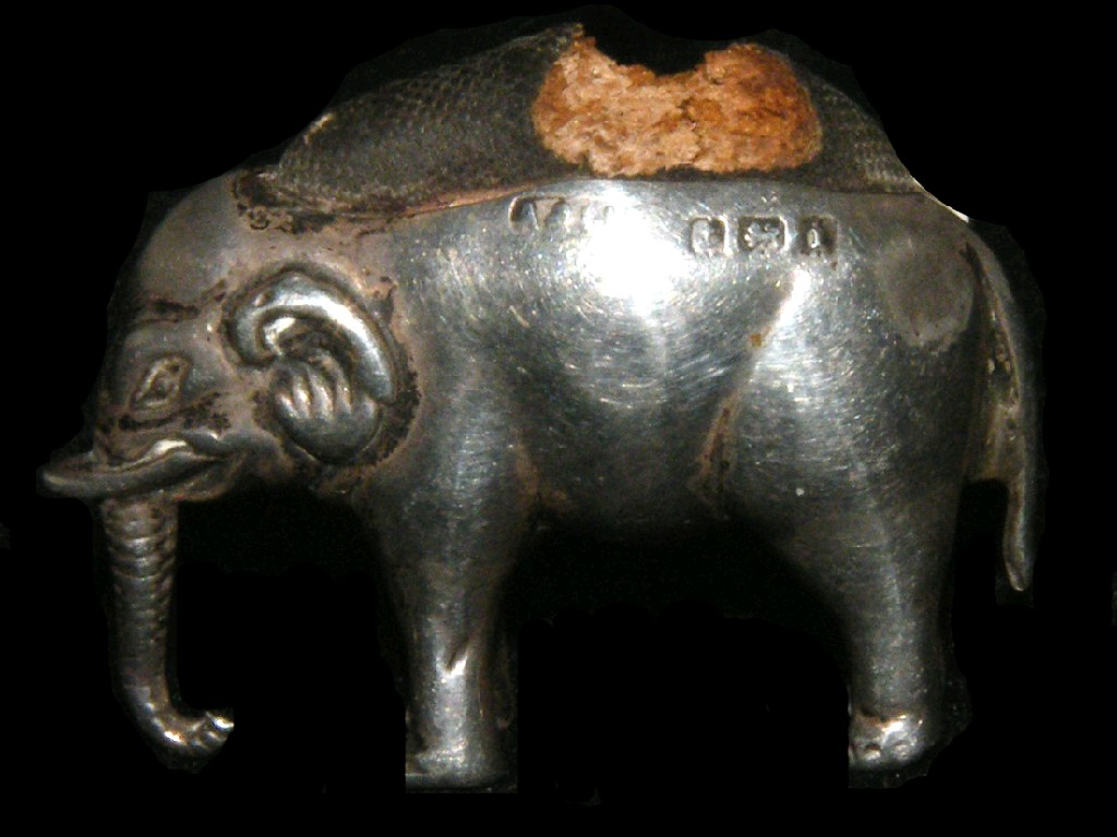 Appraisal: Edwardian miniature elephant pin cushion by Adie Lovekin Ltd long