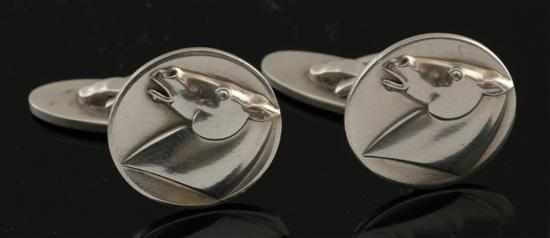 Appraisal: A pair of cufflinks by Georg Jensen The circular discs