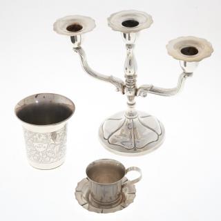 Appraisal: Polish silver Kiddush beaker Polish silver Kiddush beaker Circa decorated