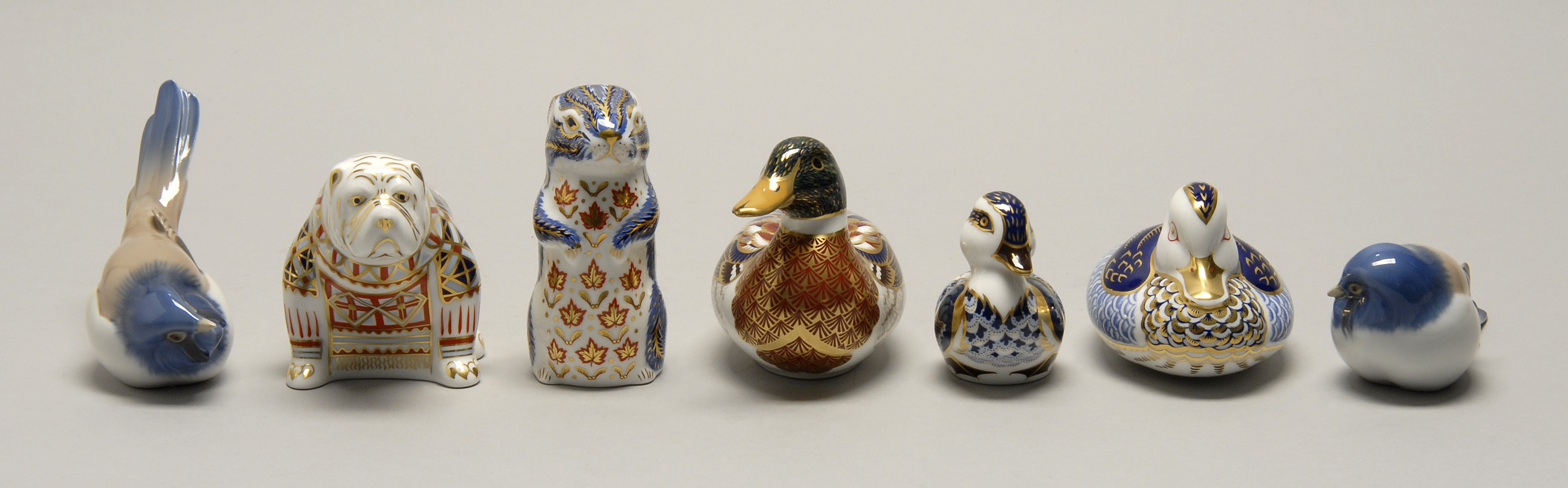 Appraisal: SEVEN SMALL PORCELAIN ANIMAL FIGURINES th CenturyFive Royal Crown Derby