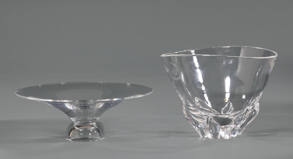 Appraisal: Steuben Glass Tableware etched marks incl Deep Flower Bowl designed