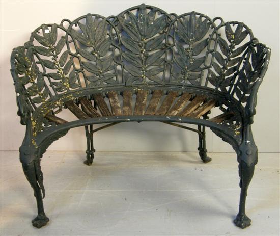 Appraisal: th century cast iron garden bench in Coalbrookdale style with