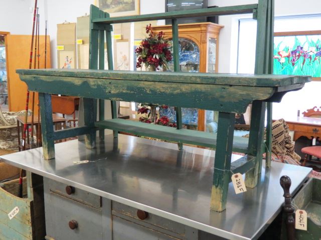 Appraisal: Green Painted Bench long