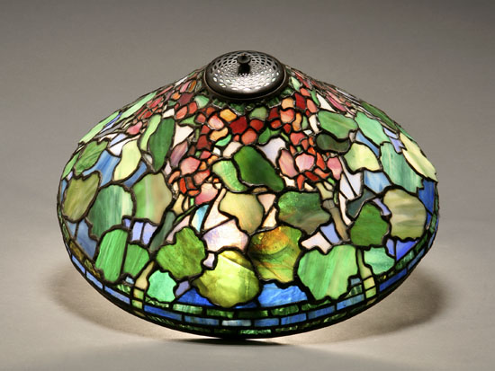 Appraisal: Tiffany Studios 'Geranium' Leaded Glass Lamp Shade First Quarter th